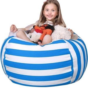 WEKAPO Kids Stuffed Animal Storage Bean Bag Chair | Extra Large Size 38‘’